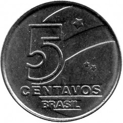 Moeda 5 centavos de cruzado novo - Brasil - 1989