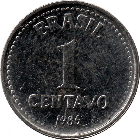 Moeda 1 centavo de cruzado - Brasil - 1986