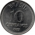 Moeda 10 centavos de cruzado - Brasil - 1987