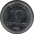 Moeda 10 centavos de cruzado - Brasil - 1988