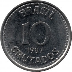 Moeda 10 cruzados - Brasil - 1987
