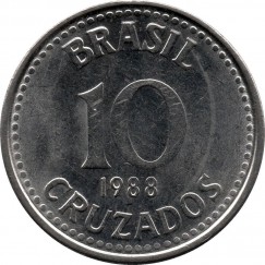 Moeda 10 cruzados - Brasil - 1988