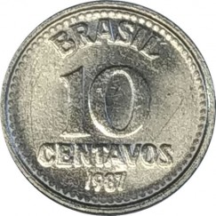 10 Centavos de Cruzado FC - Brasil - 1987 - REF:387