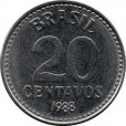 Moeda 20 centavos de cruzado - Brasil - 1988