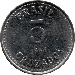 Moeda 5 cruzados - Brasil - 1986