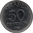Moeda 50 centavos de cruzado - Brasil - 1988