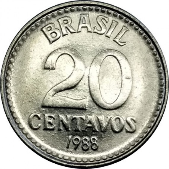 20 Centavos de Cruzado FC - Brasil - 1988 - REF:391