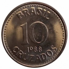 Moeda 10 cruzados - Brasil - 1988 FC - REF: 402
