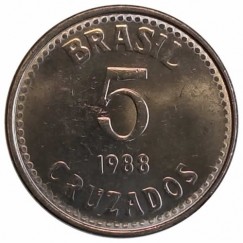 Moeda 5 cruzados - brasil - 1988 ref:400 - fc