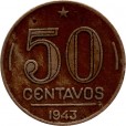 Moeda 50 centavos de cruzeiro - Brasil - 1943- REF:192a