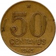 Moeda 50 centavos de cruzeiro - Brasil - 1945- REF:194
