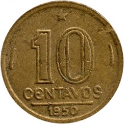 Moeda 10 centavos de cruzeiro - Brasil - 1950 - REF:200