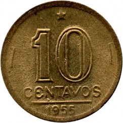 Moeda 10 centavos de cruzeiro - Brasil - 1955 - REF:205