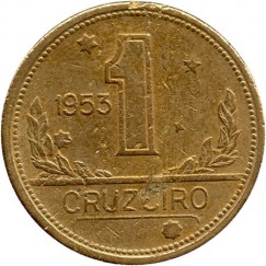 Moeda 1 cruzeiro - Brasil - 1953 - REF:234
