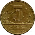 Moeda 5 cruzeiros - Brasil - 1943- REF:253