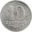 Moeda 10 centavos de cruzeiro - Brasil - 1957- REF:258