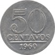 Moeda 50 centavos de cruzeiros - Brasil - 1960 - REF 272