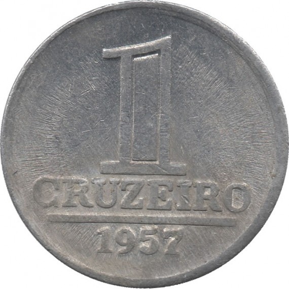 Moeda 1 cruzeiro - Brasil - 1957 - REF 274