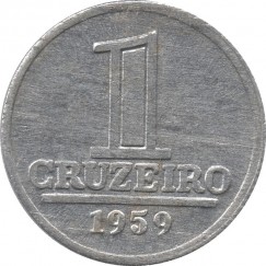 Moeda 1 cruzeiro - Brasil - 1959 - REF 276