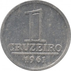 Moeda 1 cruzeiro - Brasil - 1961 - REF 278