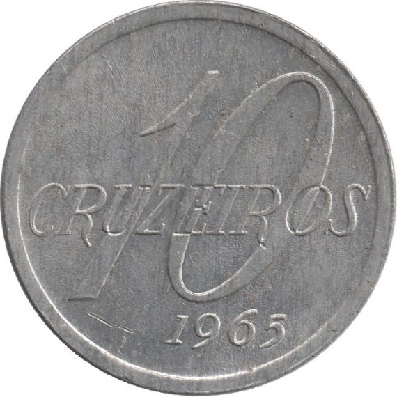 Moeda 10 cruzeiros - Brasil - 1965 - REF 284