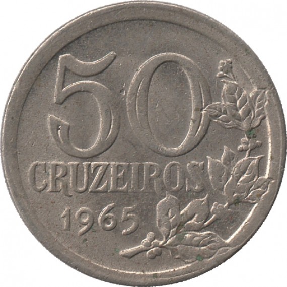 Moeda 50 cruzeiros - Brasil - 1965 - REF 286