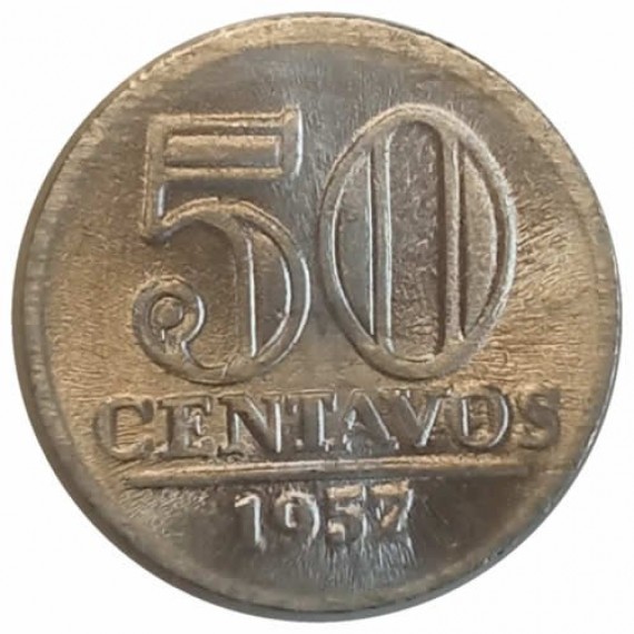 Moeda 50 Centavos de Cruzeiro FC - Brasil - 1957 - REF:269