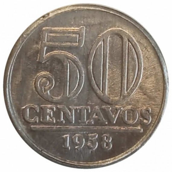 Moeda 50 Centavos de Cruzeiro FC - Brasil - 1958 - REF:270