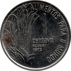 Moeda 1 centavo de cruzeiro - Brasil - 1975