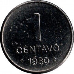 Moeda 1 centavo de cruzeiro - Brasil - 1980