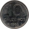 Moeda 10 cruzeiros - Brasil - 1985