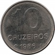 Moeda 10 cruzeiros - Brasil - 1986