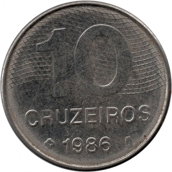 Moeda 10 cruzeiros - Brasil - 1986
