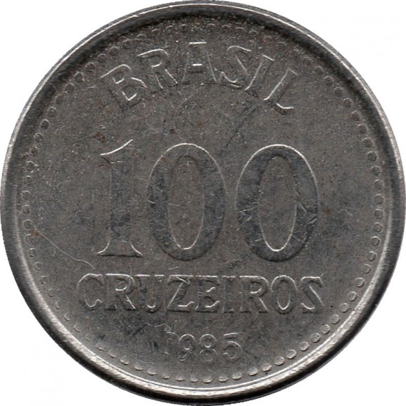 Moeda 100 cruzeiros - Brasil - 1985