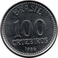 Moeda 100 cruzeiros - Brasil - 1986