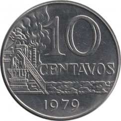 Moeda 10 centavo de cruzeiro - Brasil - 1979