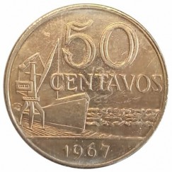Moeda 50 centavos de cruzeiro FC - Brasil - 1967 REF: 311