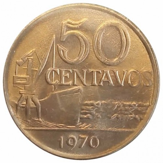 Moeda 50 centavos de cruzeiro FC - Brasil - 1970 REF: 312