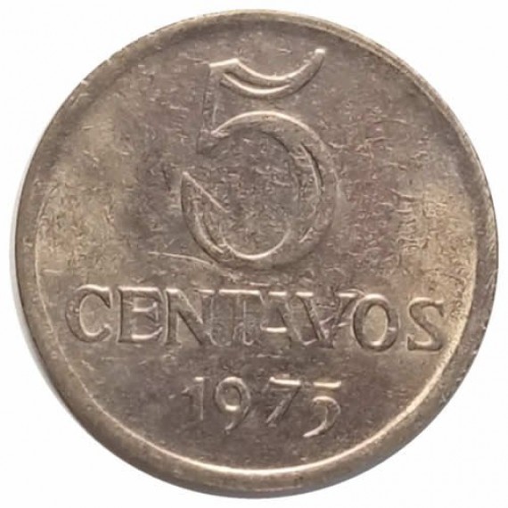 Moeda 5 centavos - Brasil - 1975 FC