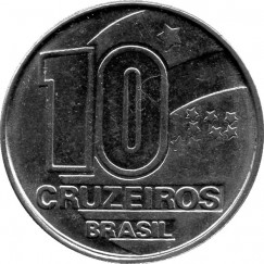 Moeda 10 cruzeiro - Brasil - 1990