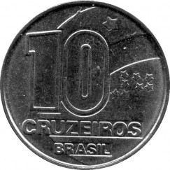 Moeda 10 cruzeiros - Brasil - 1991