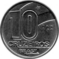 Moeda 10 cruzeiros - Brasil - 1992