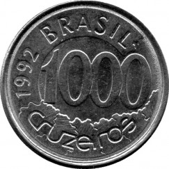 Moeda 1000 cruzeiros - Brasil - 1992