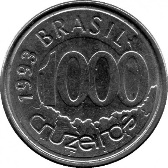 Moeda 1000 cruzeiros - Brasil - 1993
