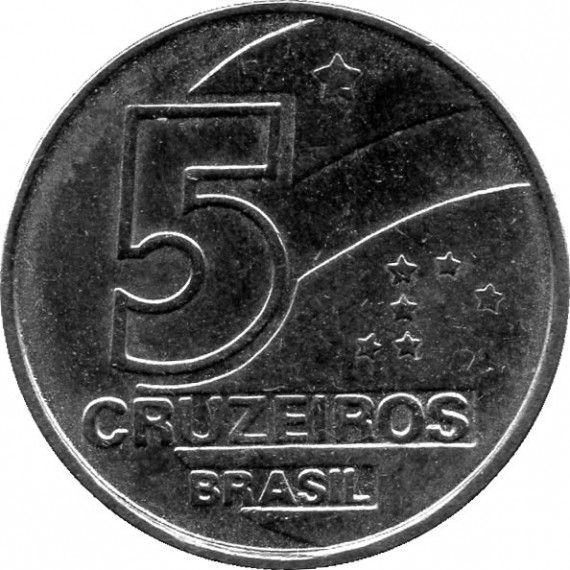 Moeda 5 cruzeiros - Brasil - 1991