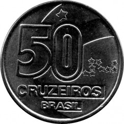 Moeda 50 cruzeiro - Brasil - 1990