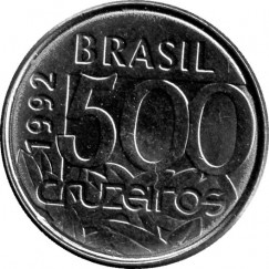 Moeda 500 cruzeiro - Brasil - 1992
