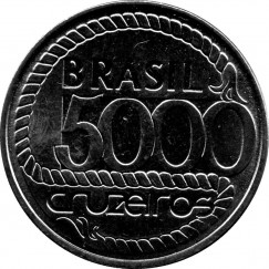 Moeda 5000 cruzeiros - Brasil - 1992