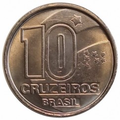 Moeda 10 cruzeiros - Brasil - 1990 FC - REF: V417