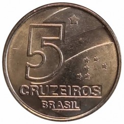 Moeda 5 cruzeiros - Brasil - 1990 FC - REF: V414